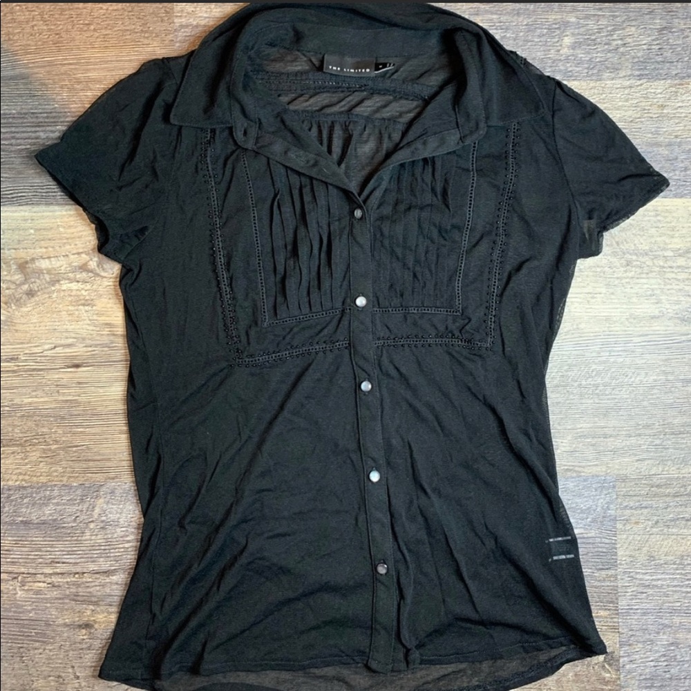 The Limited sheer black blouse, Sz M